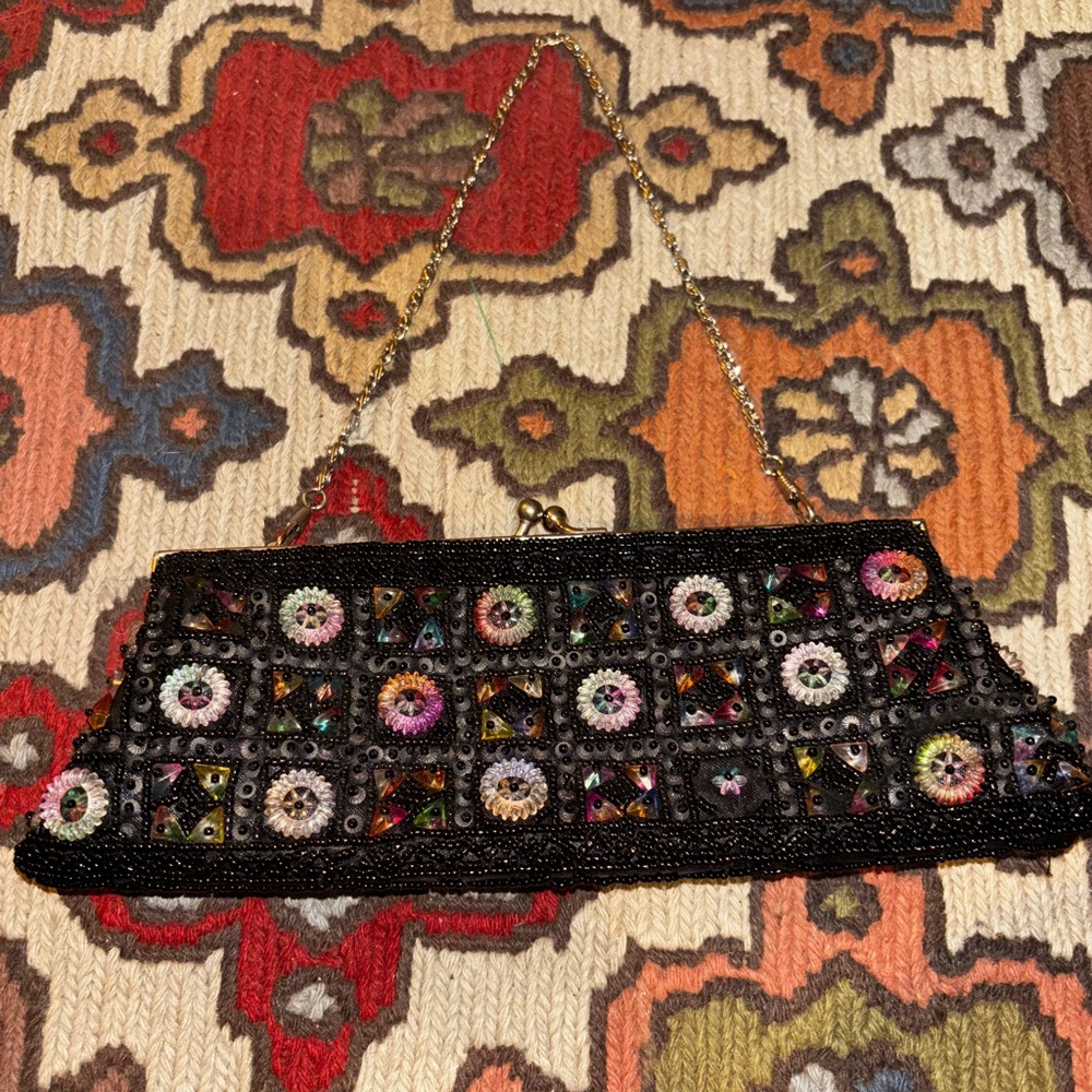 Vintage Colorful Beaded Clutch